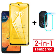 Load image into Gallery viewer, 2 in 1 9D Full Screen Protective Tempered Glass For Samsung Galaxy A30 A50 A20 A70 Back Camera Lens Protector A305F A505F A205F